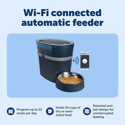 PetSafe Smart Feed Automatic Pet Feeder, 6L/24 Cup, Programmable | Alexa Enabled for Snack Feeding, App Alerts When Low/Empty, Slow Feed Setting, Backup Batteries Keep Meals on Schedule