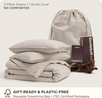 Bedsure Cotton Duvet Cover Oversized King - Luxury Slub Weave 100% Cotton Duvet Cover Set, PureWoven Bedding Set with a Linen Like Textured, Easy Change, Natural Linen, 120" x 98"