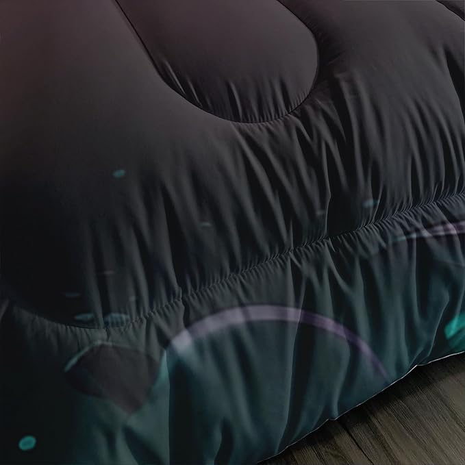 Gamer Comforter Set - Twin Size Video Game Bedding with Neon Gaming Pattern - Ideal for Boys' Gamer Room Decor