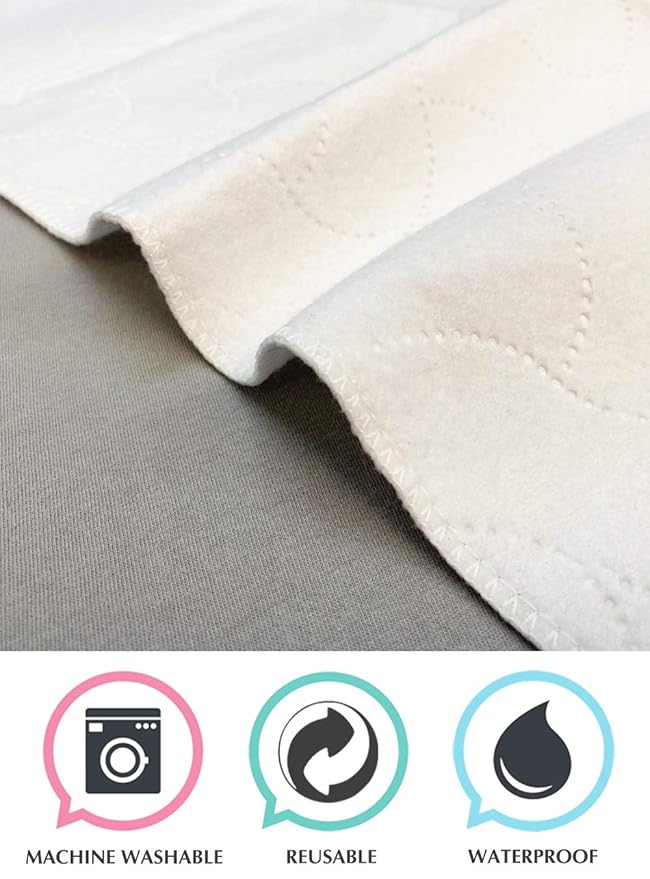 American Baby Company Waterproof Quilt-Like Flat Reusable Multi-use Protective Mattress Pad Cover for Babies, Adults and Pets, White, 27"x36"