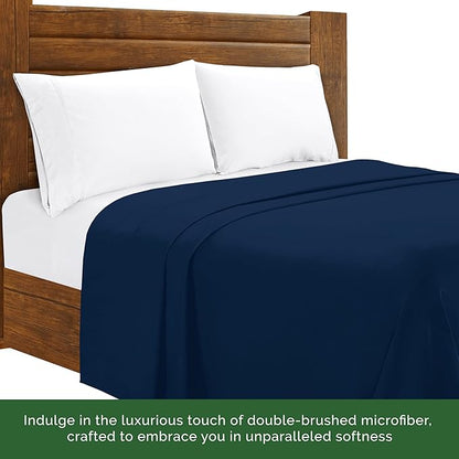 Luxury Flat Sheet on Amazon Elegant Comfort Wrinkle-Free 1500 Premier Hotel Quality 1-Piece Flat Sheet, California King Size, Navy Blue