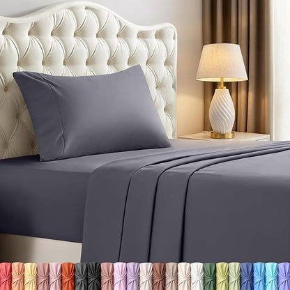 Utopia Bedding Twin XL Sheets - 3 Piece Bedding - Brushed Microfiber - Shrinkage and Fade Resistant - Easy Care (Twin Extra Long Grey)