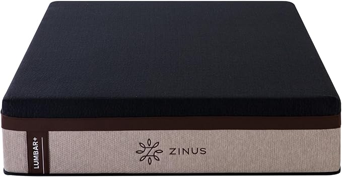 Zinus Lumbar+ Premium 14 Inch Memory Foam Mattress, Lumbar Support, Targeted Pressure Relief, Cooling Gel and Green Tea, Cool-to-The-Touch Cover, Medium Firm Feel, CertiPUR US Certified, Queen