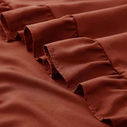 KKJIAF Ruffle Pillow Cases King Size Set of 2, Ruffled Pillow Covers with Envelope Closure, Wrinkle Resistant Ruffled Pillow Shams 20" x 36", Dusty Orange