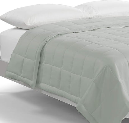 Serta Air Dry Down Alternative Bedding Blanket, Cooling and Breathable Performance Fabric, Full/Queen, Seaglass