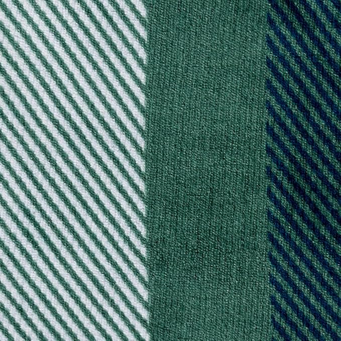 Amazon Basics 3-Piece Ultra-Soft Micromink Sherpa Fleece Bedding Set, Warm All Season Comforter, Full/Queen, Green Plaid
