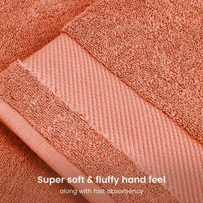 BIOWEAVES 100% Organic Cotton 700 GSM Luxury Bath Towels for Bathroom 30" x 58" GOTS Certified - Burnt Orange, Pack of 2