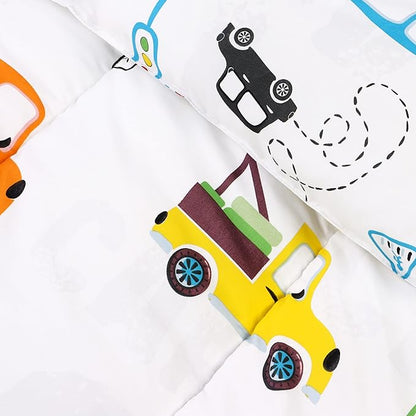 Utopia Bedding Car Kids Comforter Set with 2 Pillow Shams, 3 Piece Soft Microfiber Twin Bed Comforter with Pillow Shams, Printed Kids Bedding for Boys and Girls, Lightweight, Breathable,Easy Care