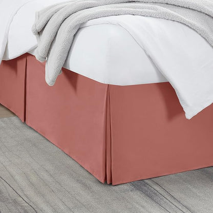 Nestl Pink Clay Bed Skirt Queen Size - Queen Bed Skirt 14 Inch Drop - Brushed Microfiber Bed Skirts - Hotel Quality Pleated Bed Skirt - Shrinkage & Fade Resistant