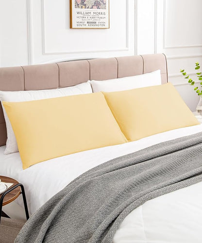 Warmstar Cotton Pillow Cases Queen Size Set of 2, 600 Thread Count Pillowcases 20x30 Inches, Soft Long Staple Cotton Pillowcases Breathable with Envelope Closure,Mustard Yellow
