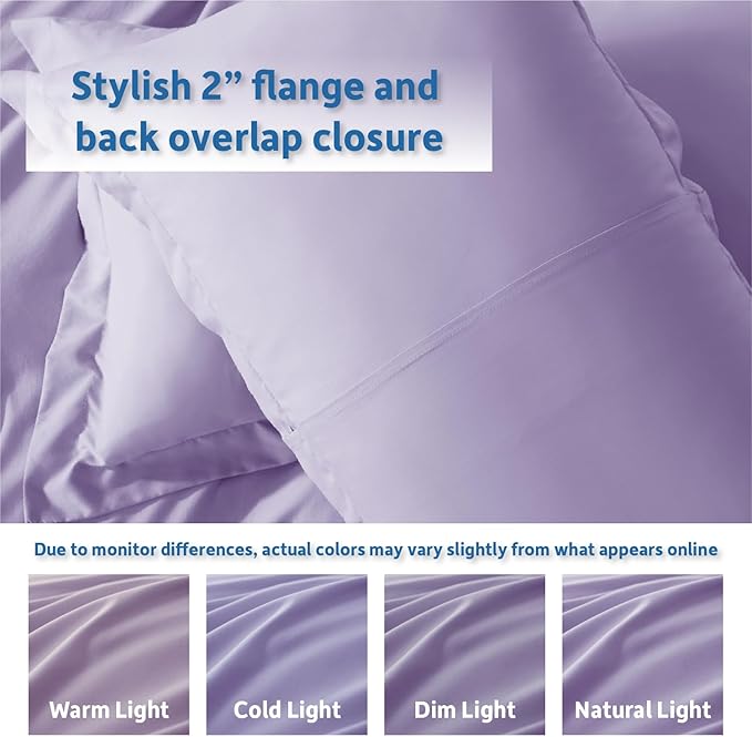 Nestl Lavender Duvet Cover Queen Size - Soft Double Brushed Queen Duvet Cover Set, 3 Piece, with Button Closure, 1 Duvet Cover 90x90 inches and 2 Pillow Shams