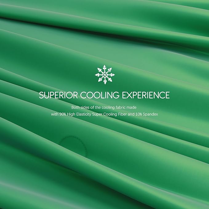 Sheal Cooling Comforter Queen Size 80'' x 90'', Q-Max Rating of >0.4, Double-Sided Cool Tech Comforter & Colors, All-Season Lightweight Blanket to Quickly Cool Down, Watermelon Green