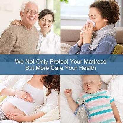 Full Size Mattress Protector Pad Waterproof Quilted, Breathable & Cooling Full Mattresses Pad Cover Fitted for Double Bed with Deep Pocket Up to 14", (White) (Pack of 2)