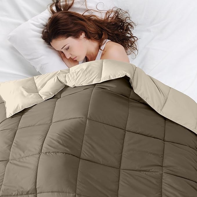 Modern Threads Down Alternative Reversible Comforter Taupe/Champagne King