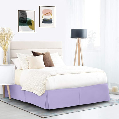 Nestl Lavender Twin Bed Skirt - Twin Size Bed Skirt 14 Inch Drop - Brushed Microfiber Bed Skirts - Hotel Quality Pleated Bed Skirt - Shrinkage & Fade Resistant