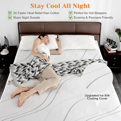 Extra Firm Mattress Topper 4 Inch Queen Size, Premium Cooling Gel Egg Crate+Bamboo High Density Support Mattress Topper with Removable Cover, Bed Topper for Pain Relief,CertiPUR-US,80x60