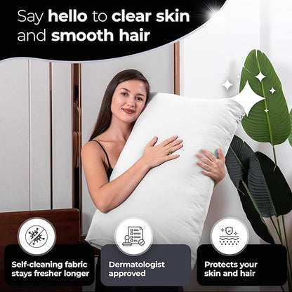 Silvery Silver Infused Bed Sheets Set - Ultra-Soft Temperature-Regulating Fabric with Self-Cleaning Technology™ That Stays Fresh 3X Longer for Hygienic Sleep