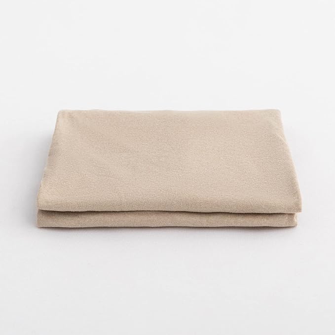 2-Pack Stretch Pillow Cases - Jersey Knit & Envelope Closure Pillowcases with Ultra Soft T-Shirt Like Polyester Blend - Suitable for Queen or Standard Size Set of 2, Heather Taupe
