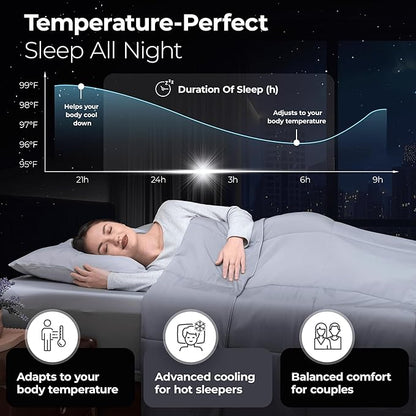 Silvery Silver-Infused Cooling Comforter – Award-Winning Self-Cooling Blanket for Hot Sleepers with Self-Cleaning Silvery Technology™ for Hygienic, Sweat-Free & Cool Sleep