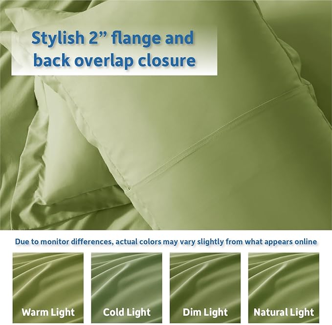 Nestl Calla Green Duvet Cover Full Size - Soft Double Brushed Full Size Duvet Cover Set, 3 Piece, with Button Closure, 1 Duvet Cover 80x90 inches and 2 Pillow Shams