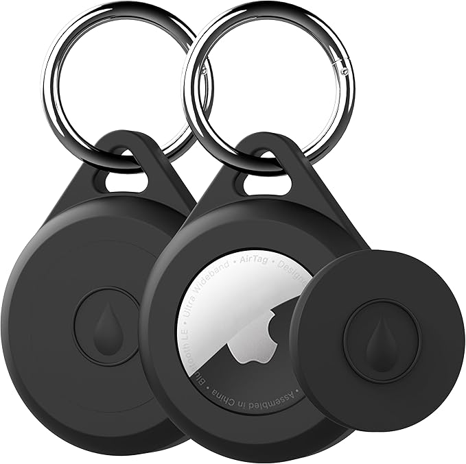 for Air tag Keychain Holder Case for Apple Air tag 1st & 2nd Generation, 2 Pack of IPX8 Waterproof, Fully Shockproof, Anti Scratch for Air tag Holder Case for Key, Kid, Bag, Luggage, Pets Collar | 2 Pack