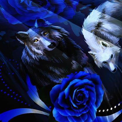 Wolf Bedding Set King Size,Blue Rose King Size Comforter Set,King Size Wolf Comforter Bed Set,King Quilt Bedding Set Rose,Wolf Bedding Set King Size Animal Print Comforter Set