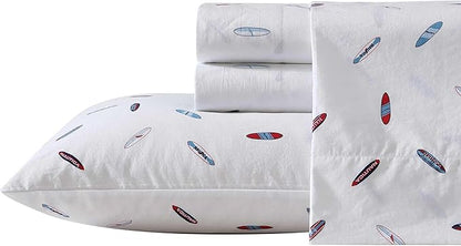 Nautica - King Sheets, Cotton Percale Bedding Set, Casual Home Decor (High Surf Navy, King)