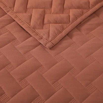 WRENSONGE Queen Quilt-3 Pieces Weave Autumn Leaf Bedspreads Queen Size Quilt Bedding Set for All Seasons, Soft Summer Coverlet with 2 Pillow Shams Suitable for Bed, Couch, Quilted Blanket