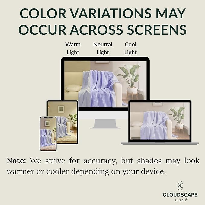 CLOUDSCAPE 100% Cotton Muslin Throw Blanket for Adults - 4 Layer 50x70 Oversized Breathable Gauze Bedding, All Season Spring Gift, Cozy Lightweight Throw for Sofa, Couch, Home Decor - Lavender Blue