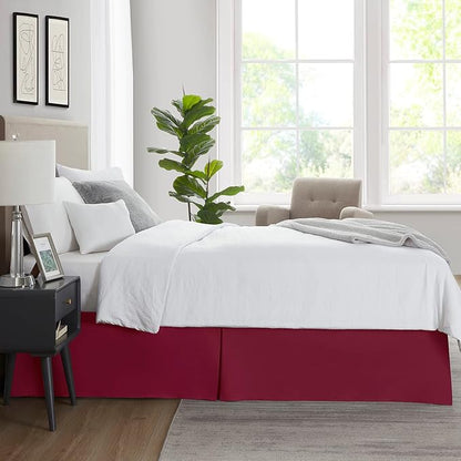Nestl Red Heaven Bed Skirt King Size - King Bed Skirt 14 Inch Drop - Brushed Microfiber Bed Skirts - Hotel Quality Pleated Bed Skirt - Shrinkage & Fade Resistant