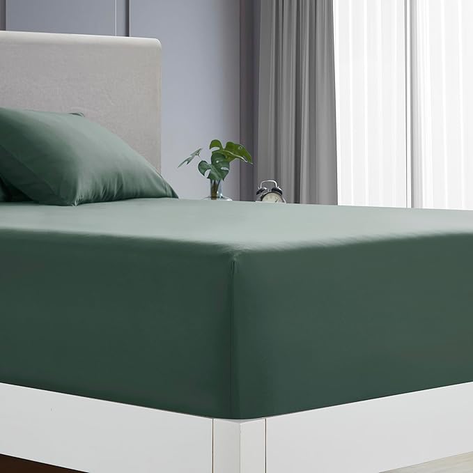 Clara Clark King Sheets - Hotel Luxury 6 Piece Bed Sheets for King Size Bed - Soft Bedding Sheets & Pillowcases, Fits Mattress up to 16 inch deep. King, Forest Green