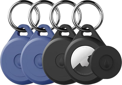 for Air tag Keychain Holder Case for Apple Air tag 1st & 2nd Generation, 4 Pack of IPX8 Waterproof, Fully Shockproof, Anti Scratch for Air tag Holder Case for Key, Kid, Bag, Luggage, Pets Collar