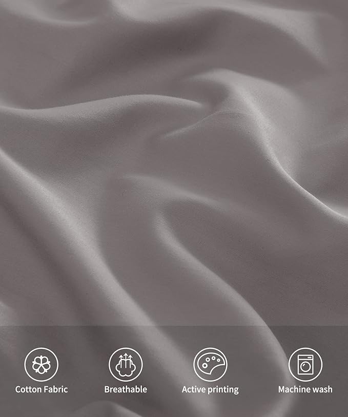 Warmstar Cotton Pillow Cases Standard Size Set of 2, 600 Thread Count Pillowcases 20x26 Inches, Soft Long Staple Cotton Pillowcases Breathable with Envelope Closure,Dark Grey