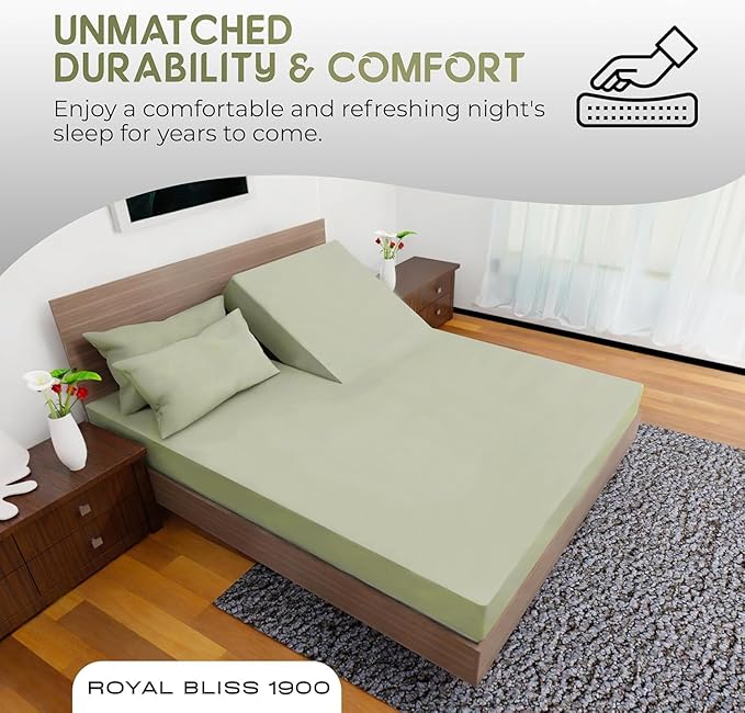 Top Split Flex Head King Size Sheet Set - Egyptian Quality Ultra-Soft Bed Sheets - Double Brushed - Deep Pockets- Easy Fit - 4 Piece Set- Fade Resistant (Sage)