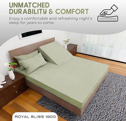 Top Split Flex Head King Size Sheet Set - Egyptian Quality Ultra-Soft Bed Sheets - Double Brushed - Deep Pockets- Easy Fit - 4 Piece Set- Fade Resistant (Sage)