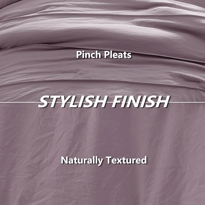 CozyLux Full Size Comforter Sets Dusty Purple, 7 Pieces Soft Pinch Pleat Bed in a Bag Full Comforter Set with Sheets, Boho Bed Set with Down Alternative Comforter, Sheets, Pillowcases & Shams