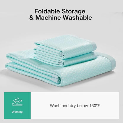 Novilla Summer Sleeping Pad Twin Size(1 Cooling Mat+1 Pillowcase),Sleeping Mat for 8-21" Mattress,Elastic Bandage,Washable & Breathable Mattress Pad for Hot Sleepers,Blue