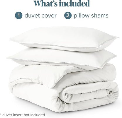 Bare Home Bedding Duvet Cover Oversized Queen - Premium 1800 Super Soft Collection - Lightweight, Cooling - Soft Breathable Bedding Duvet Cover (Oversized Queen, Cream)