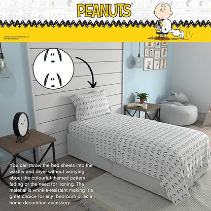 Collectibles Peanuts Snoopy Bedding Super Soft Cozy Microfiber 3 Piece Twin Sheet Set, (Officially Licensed Product) By Franco