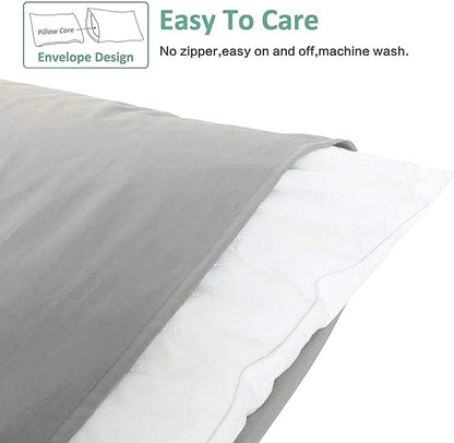 NTBAY Standard Pillowcase Set - 2 Pack Brushed Microfiber 20x26 Pillowcases - Soft, Wrinkle-Free, Fade-Resistant, Stain-Resistant, Smoke Grey Pillowcases with Envelope Closure - 20x26 Inches