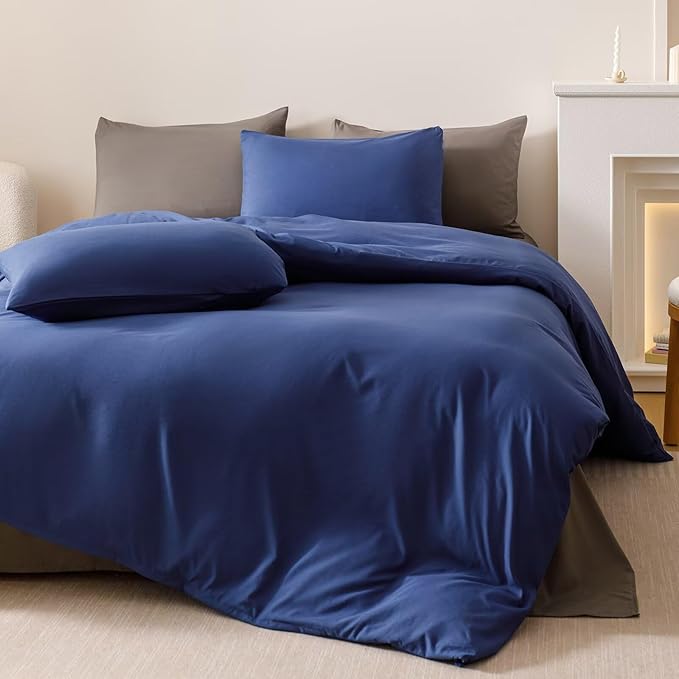 Cottonight Royal Blue Comforter Sets Queen Bright Blue Bedding Comforter Queen Size Quilts Blanket Ultra Soft Breathabe Solid Bedding Set for Women Men Adults Teens