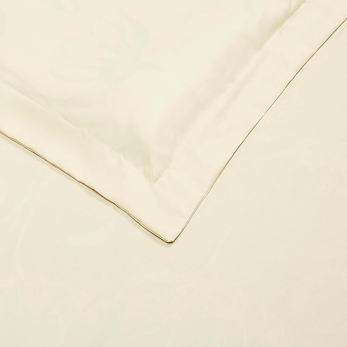 Amazon Basics Lightweight Microfiber 3-Piece Duvet Cover Set with Zipper Closure, Full/Queen, Beige, Solid