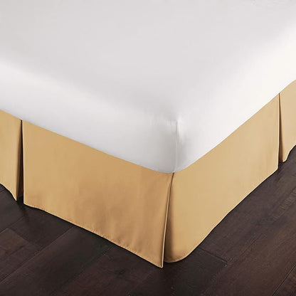 Southshore Fine Living, Inc. California King Bed Skirt - 14" Drop, Luxury Pleated Bed Skirts, California King Dust Ruffle, Cal King Size Bed Skirting, Gold