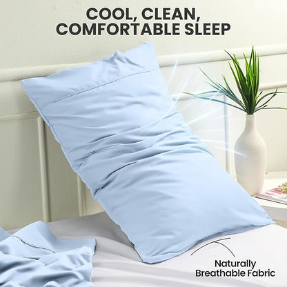 Utopia Bedding Queen Pillow Cases - 2 Pack - Envelope Closure - Soft Brushed Microfiber Fabric - Shrinkage and Fade Resistant Pillow Covers Queen Size 20 X 30 Inches (Queen, Ice Blue)