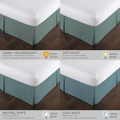 Southshore Fine Living, Inc. Tailored Queen Bed Skirt 14 Inch Drop, Pet Hair Resistant Dust Ruffle Queen Size - Easy Care, Wrinkle Free Bed Skirting to Hide Underbed Storage - Steel Blue (Teal)