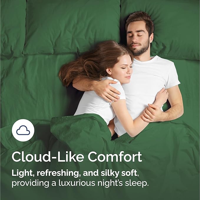 100% Rayon Derived From Bamboo - Sheets Twin Size - Cooling Sheets for Twin - Soft, Breathable & Hotel Luxury Bedding - 1 Flat & 1 Fitted & 1 Pillowcase w/ 16 Inch Deep Pockets - Emerald Green