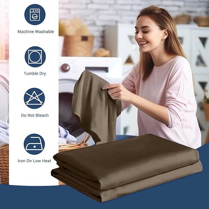 Pillowcases King 4 Pack, 20x36 Pillow Cases with Envelope Closure, Soft Plain Brushed Microfiber Covers Breathable Wrinkle-Resistant, Brown