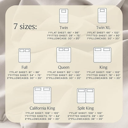 LuxClub 4 PC Sheet Set Bed Sheets Deep Pockets 16" Eco Friendly Wrinkle Free Cooling Machine Washable Hotel Bedding Silky Soft - Linen California King
