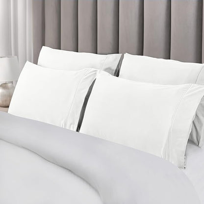 Utopia Bedding King Pillow Cases - 6 Pack - Envelope Closure - Soft Brushed Microfiber Fabric - Shrinkage and Fade Resistant Pillow Covers King Size 20 X 40 Inches (King, White)
