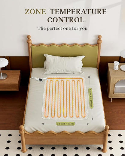 GOTCOZY Heated Mattress Pad Mini Twin Size 31"x55" - Electric Mattress Pad with 9 Heat Settings & 10 Hour Auto Off Machine Washable(White)